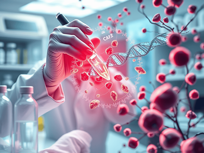 DNA research and gene editing in a modern laboratory setting.