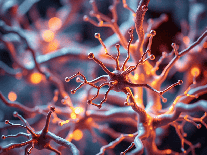 1. Synapse connections illustrating neural network communication in the brain.