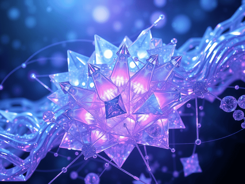 Futuristic geometric glowing abstract art for technology and innovation concepts.