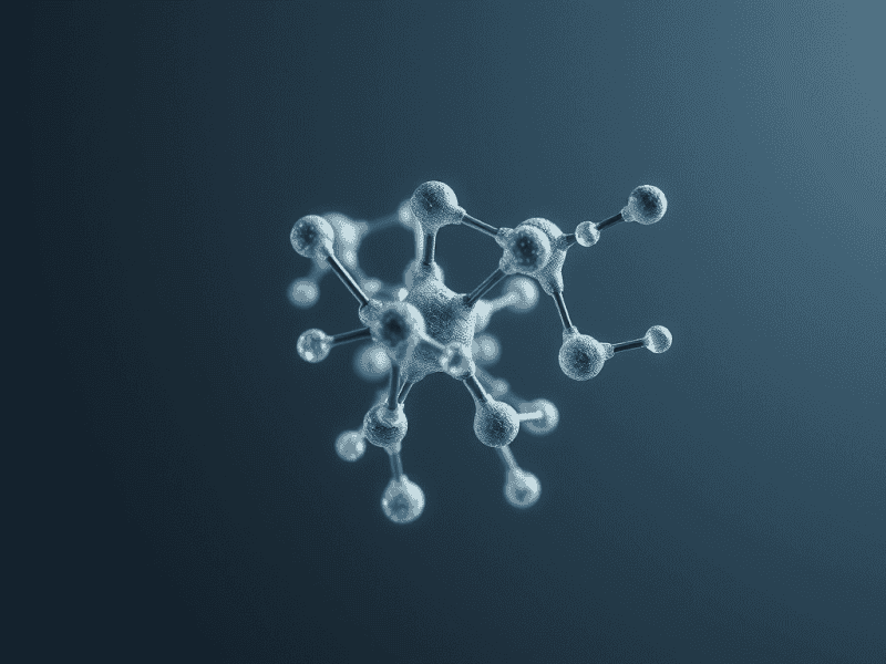 Molecular structure illustration for scientific learning and knowledge change concepts.