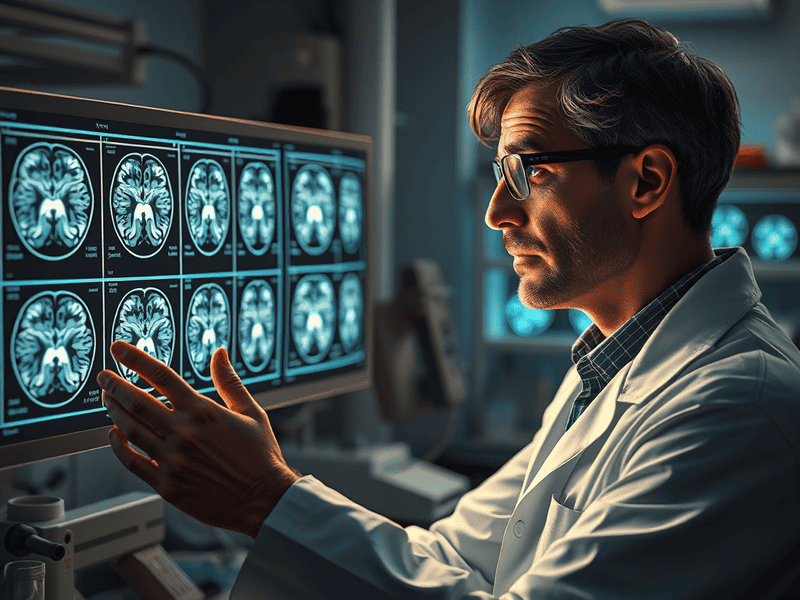 Brain scan analysis for neurological research and medical diagnostics.